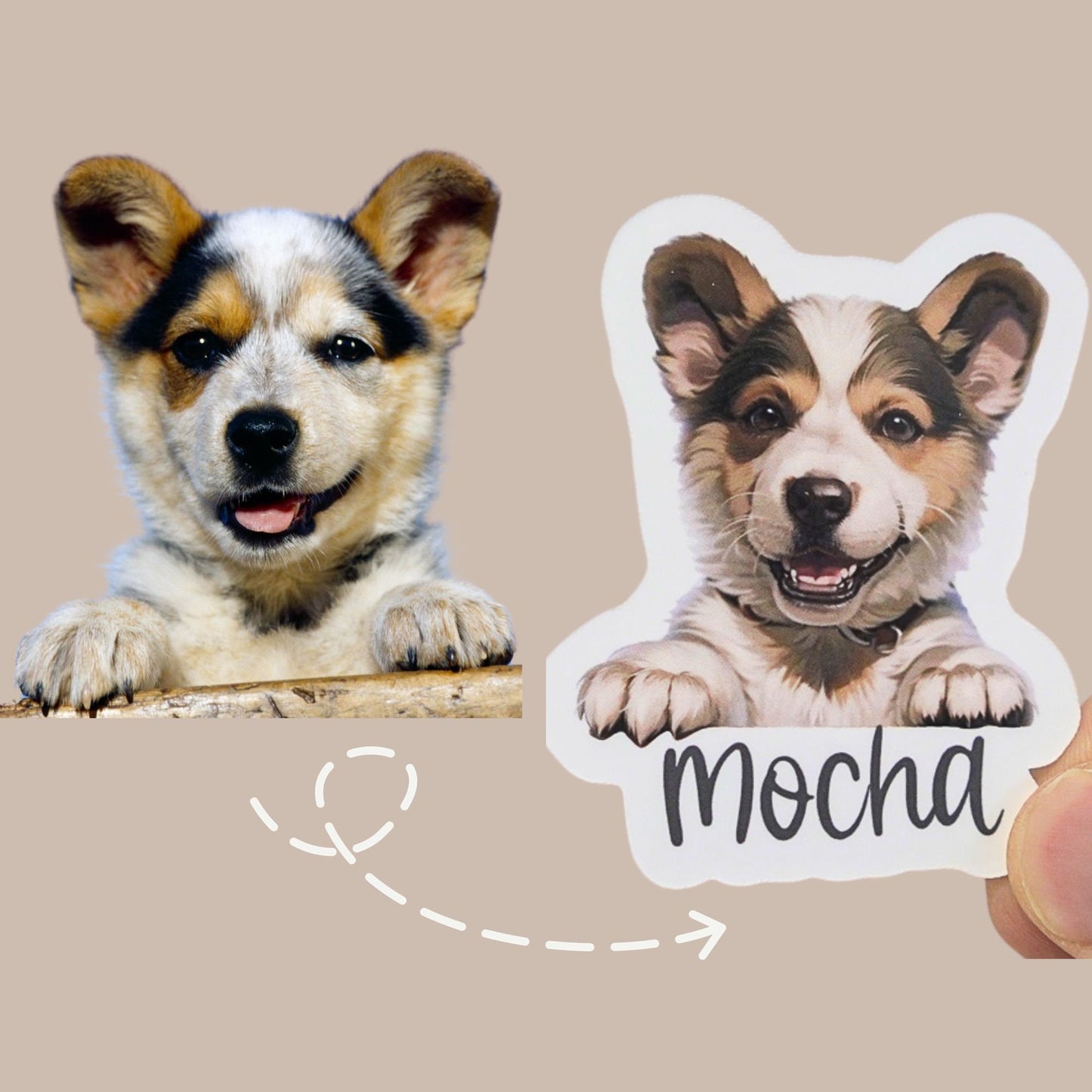 Personalized Dog Sticker, Custom Dog Polaroid Sticker, Dog Lover Sticker, Custom Pet Photo Sticker, Dog Mom Sticker, Cute Pet Lover Gifts