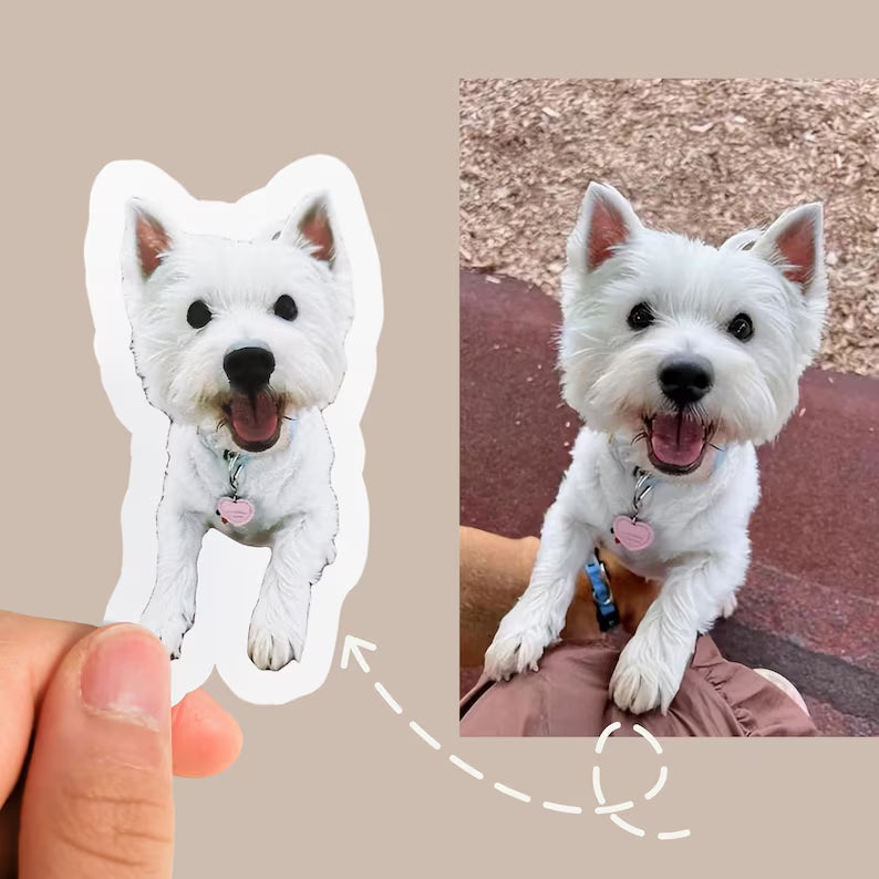 Personalized Dog Sticker, Custom Dog Polaroid Sticker, Dog Lover Sticker, Custom Pet Photo Sticker, Dog Mom Sticker, Cute Pet Lover Gifts