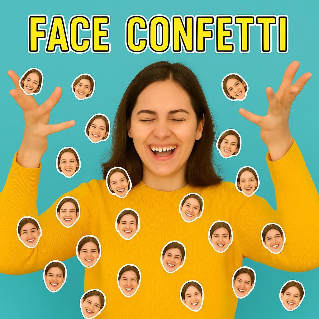 Custom Face Confetti Stickers, Personalized Photo Cutouts for Wedding, Birthday, Party