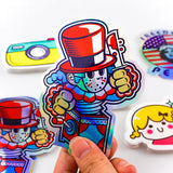 Autocollants en PVC auto-adhésifs personnalisés, autocollants en vinyle découpés, impression imperméable, logo de dessin animé mignon, autocollants personnalisés