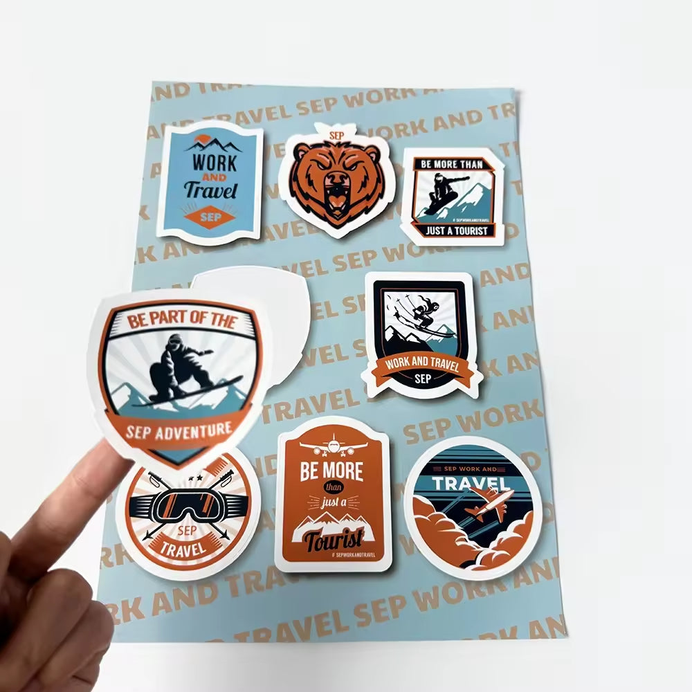 UV Resist Weatherproof Durable Self-Adhesive Label Printing Waterproof PVC Vinyl Sticker Die Cut Company Logo Custom Stickers