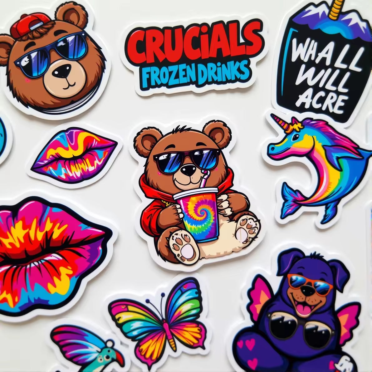 Custom Print Vinyl Waterproof Die Cut Sticker Label Brand Logo Cartoon Self-adhesive Sticker for Water Bottle