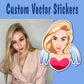 Personalized Stickers _ Matte or Glossy _ Minimal _ Custom Drawing Portrait Sticker _ Digital Illustration _ Picture Decal _ Photo Sticker