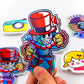 Autocollants en PVC auto-adhésifs personnalisés, autocollants en vinyle découpés, impression imperméable, logo de dessin animé mignon, autocollants personnalisés 