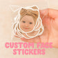 Venta al por mayor de pegatinas autoadhesivas de PVC, pegatinas de vinilo troqueladas personalizadas, impresión impermeable, pegatinas con logotipos de dibujos animados lindos, personalizadas. 