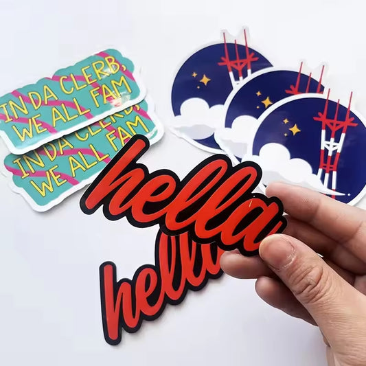 UV Resist Weatherproof Durable Self-Adhesive Label Printing Waterproof PVC Vinyl Sticker Die Cut Company Logo Custom Stickers