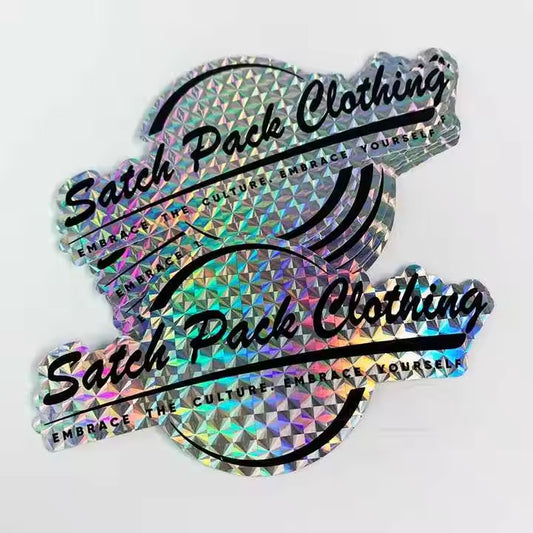 UV Resist Waterproof Shiny Silver Laser Hologram Sticker Label Custom Logo Die Cut Glitter Holographic Sticker Label