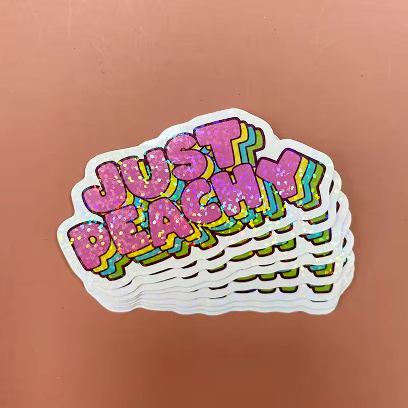 Shiny Die Cut Holographic Glossy Custom Printed Sticker Labels