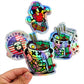 Autocollants en PVC auto-adhésifs personnalisés, autocollants en vinyle découpés, impression imperméable, logo de dessin animé mignon, autocollants personnalisés 