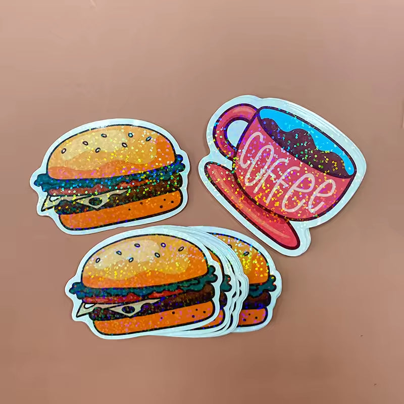 Shiny Die Cut Holographic Glossy Custom Printed Sticker Labels