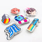 Custom Design Hologram Glitter Film Logo Self Adhesive Waterproof PVC Transparent Clear Cartoon Die Cut Sticker